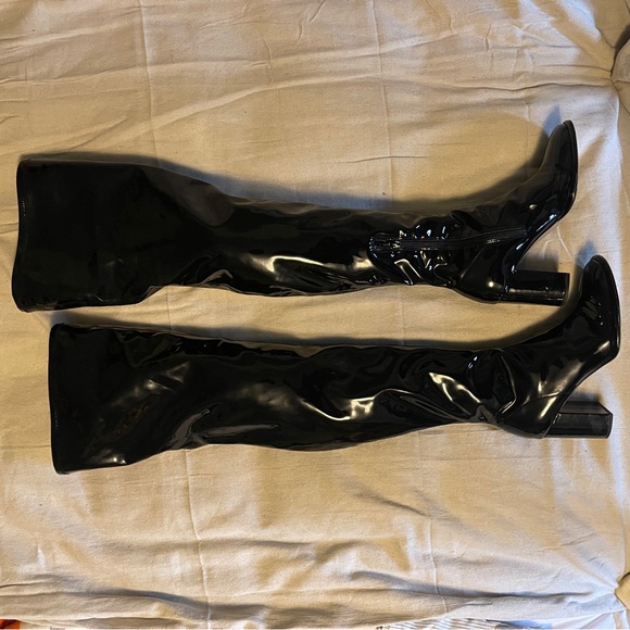 H&M OTK Over the Knee Patent Leather Boot - Picture 2 of 8
